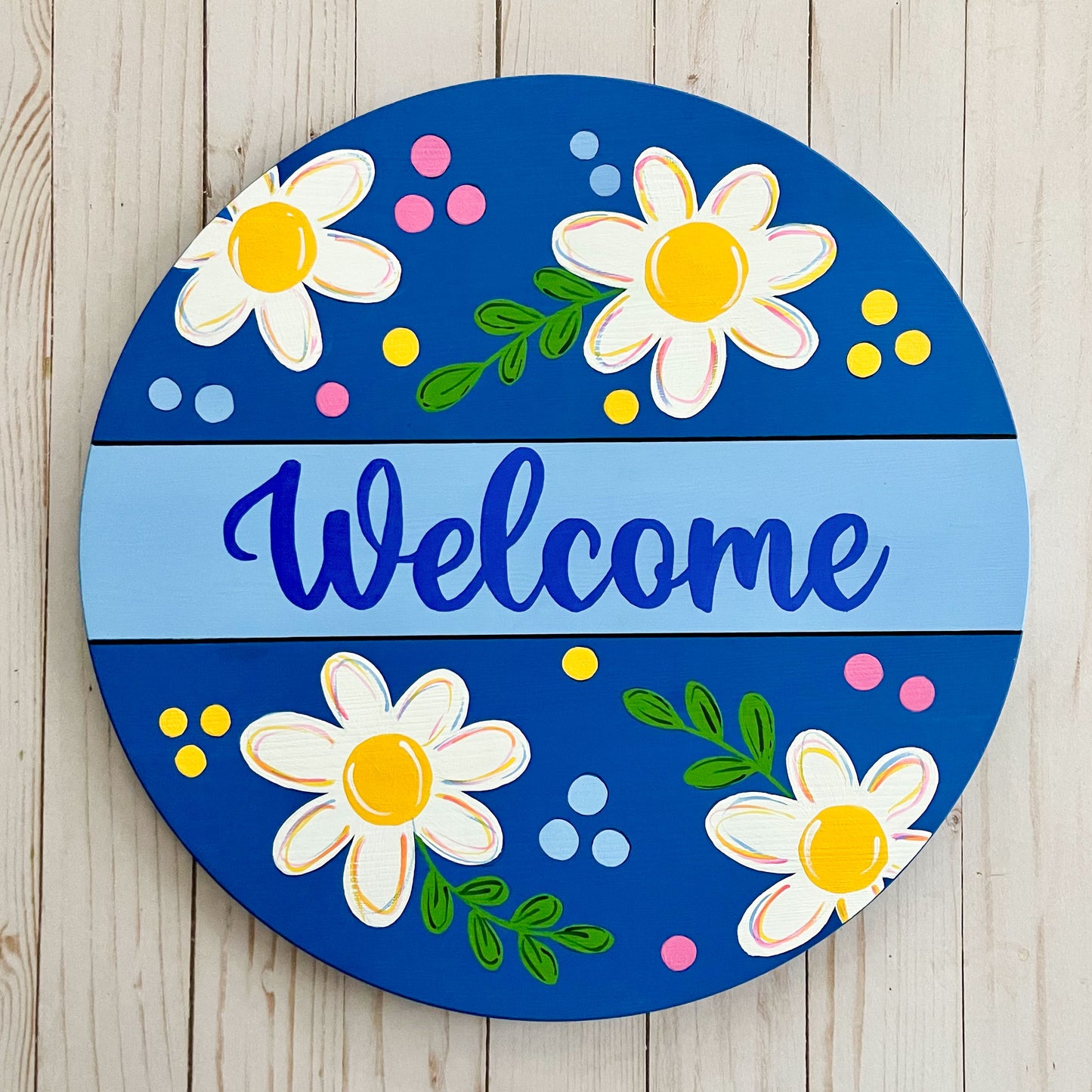 Welcome Split Round Doorhanger