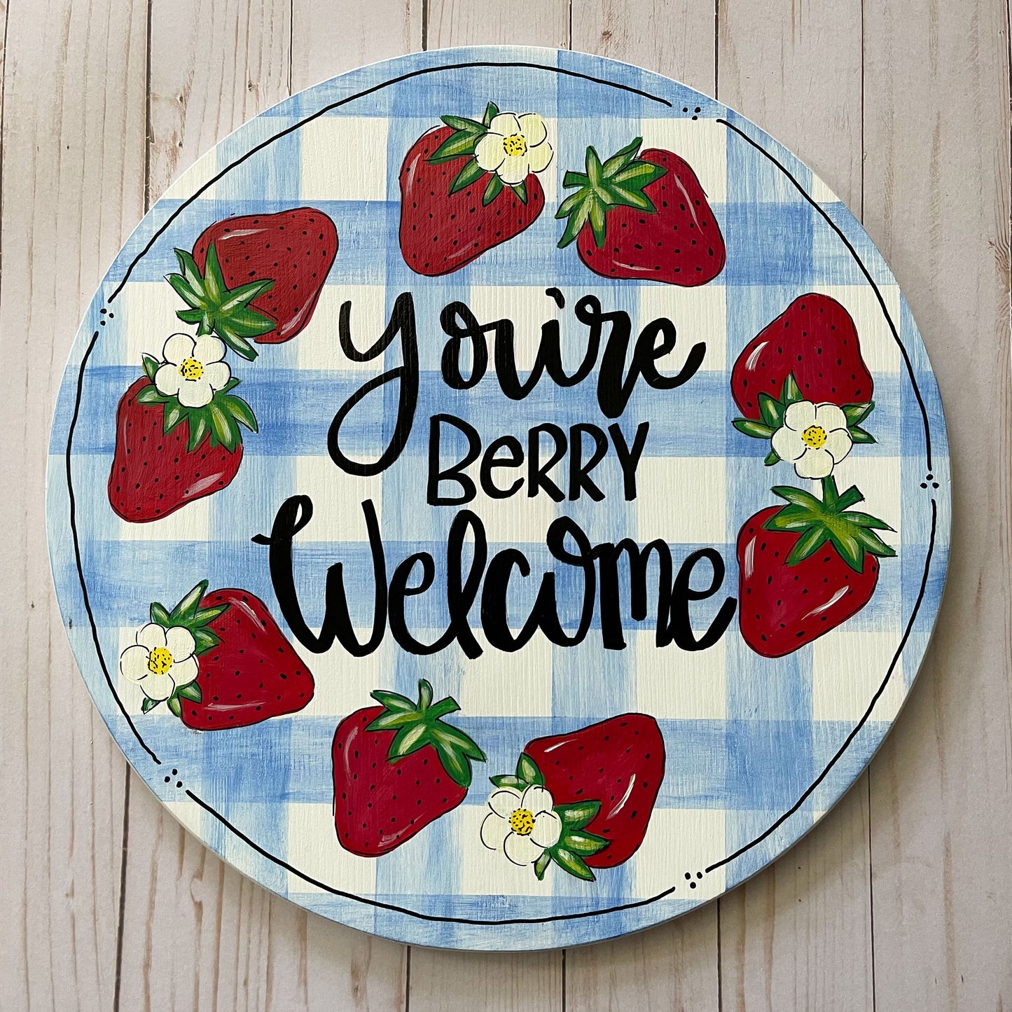 Summer Strawberry Doorhanger