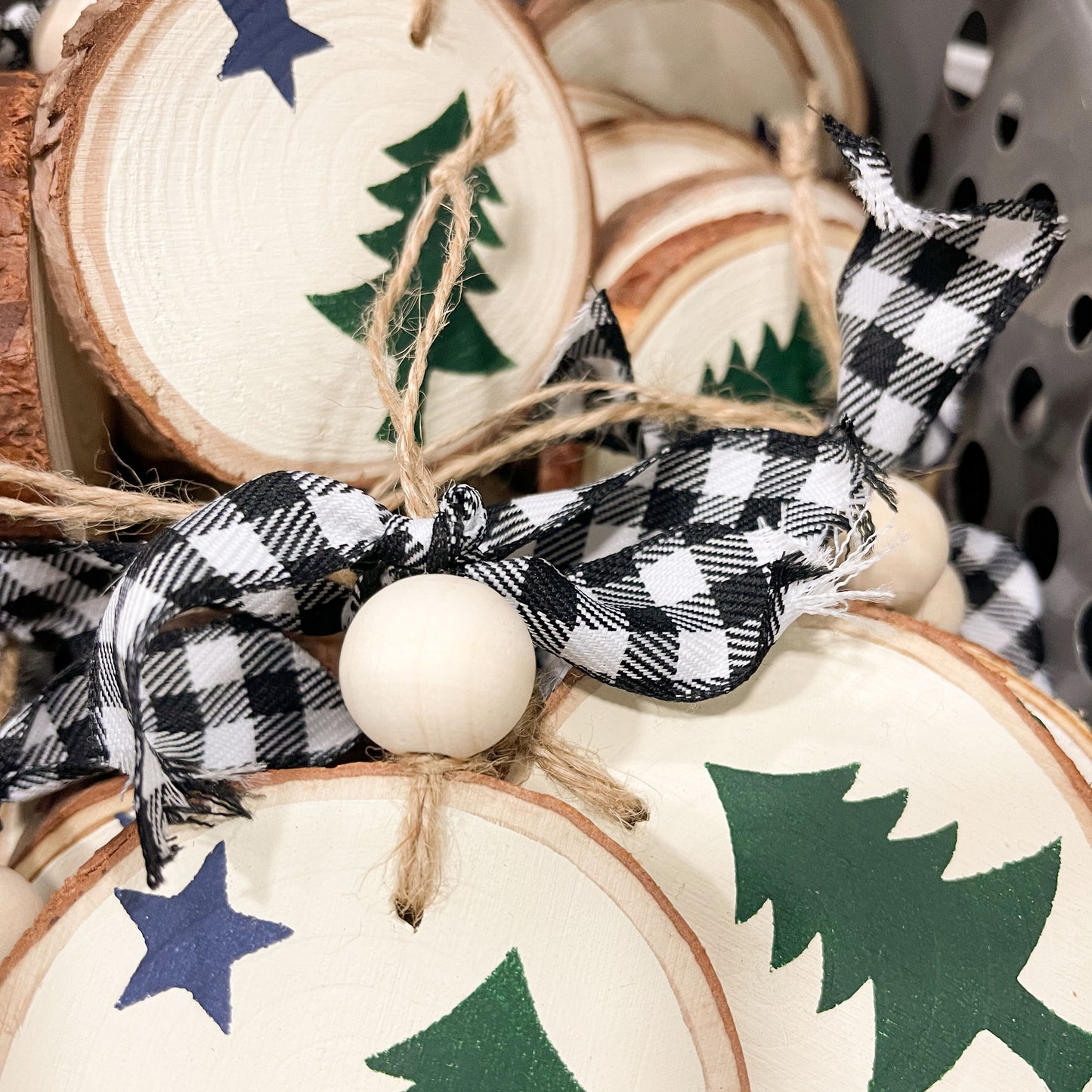 Vintage Maine flag Wood Slice ornament