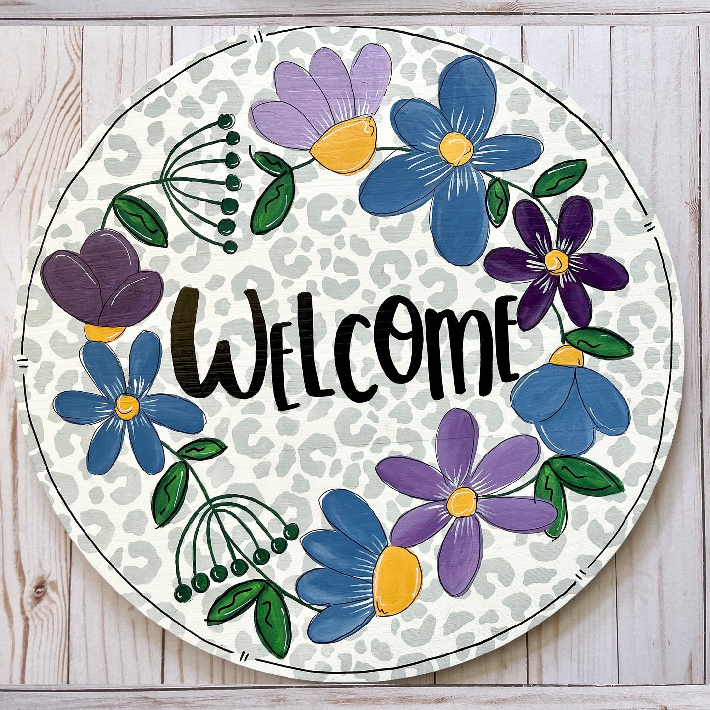 Hello Friends Flower Doorhanger