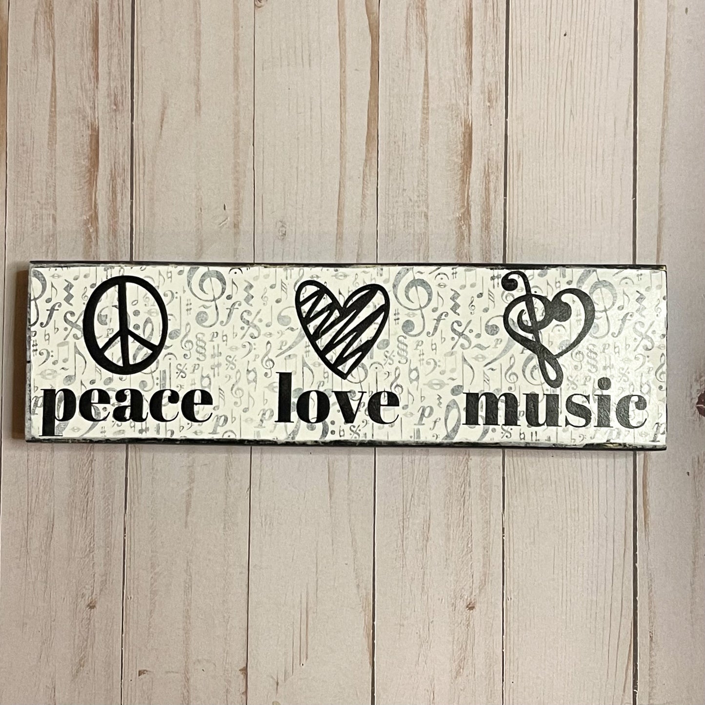 Peace Love Music Shelf Sitter