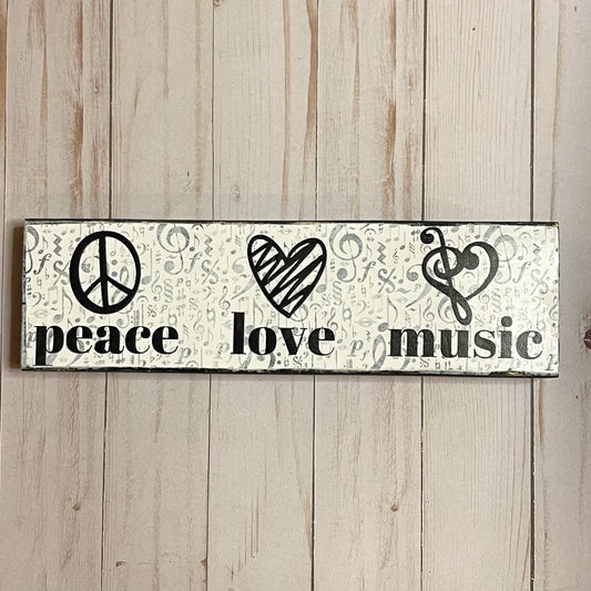 Peace Love Music Shelf Sitter