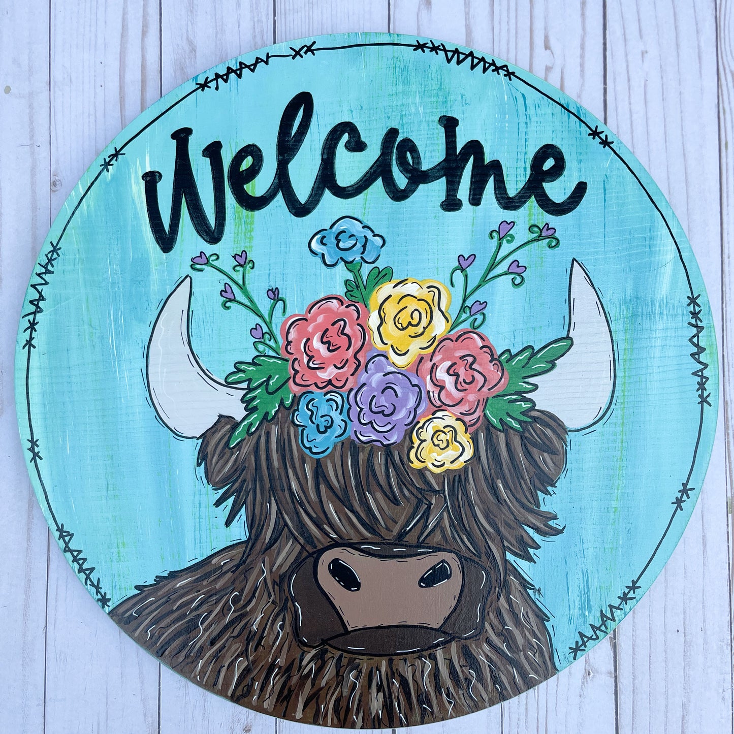 Highland Cow Doorhanger