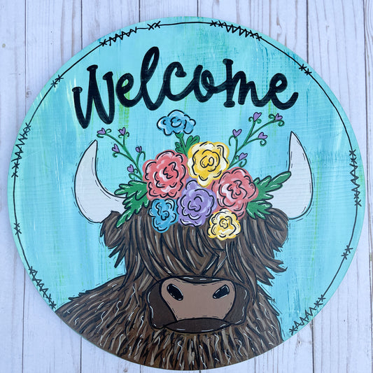 Highland Cow Doorhanger