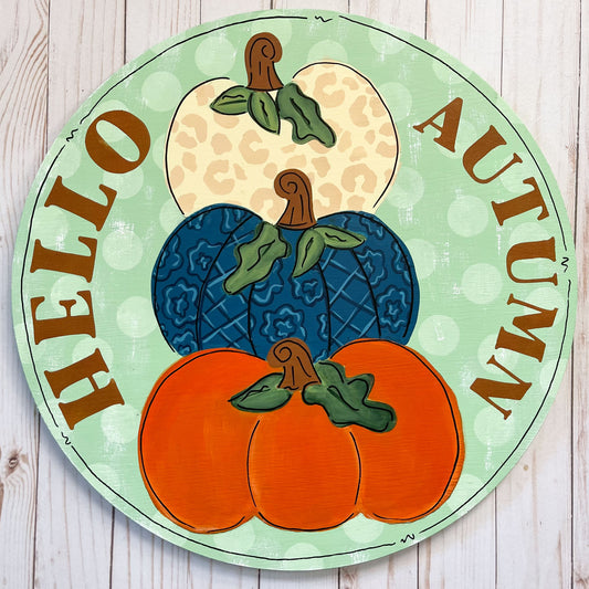Hello Autumn Pumpkin Doorhanger